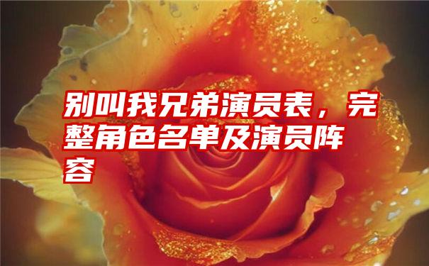 别叫我兄弟演员表，完整角色名单及演员阵容