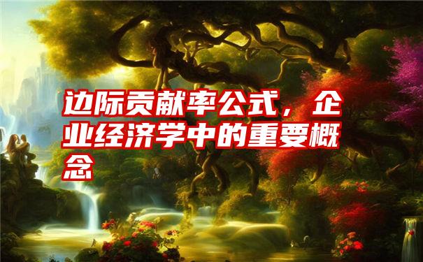 边际贡献率公式，企业经济学中的重要概念