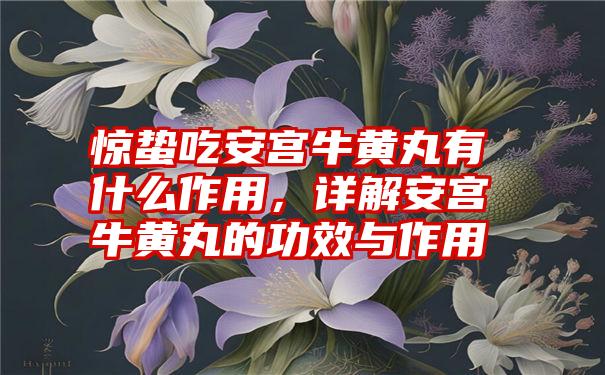 惊蛰吃安宫牛黄丸有什么作用，详解安宫牛黄丸的功效与作用