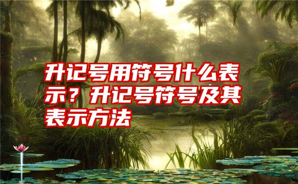 升记号用符号什么表示？升记号符号及其表示方法