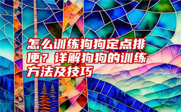 怎么训练狗狗定点排便？详解狗狗的训练方法及技巧