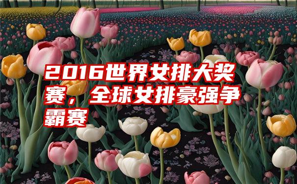 2016世界女排大奖赛，全球女排豪强争霸赛