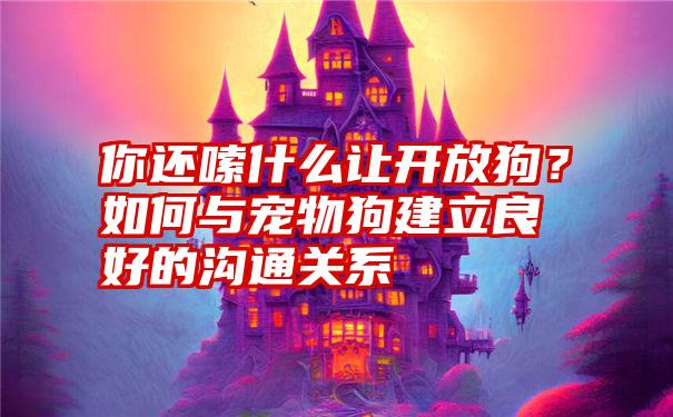 你还嗦什么让开放狗？如何与宠物狗建立良好的沟通关系