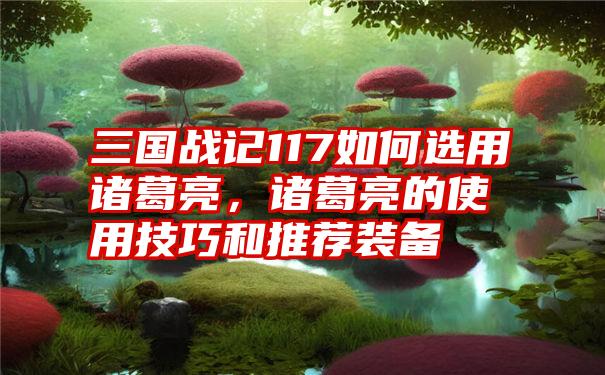 三国战记117如何选用诸葛亮，诸葛亮的使用技巧和推荐装备