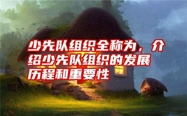 少先队组织全称为，介绍少先队组织的发展历程和重要性