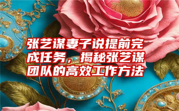 张艺谋妻子说提前完成任务,揭秘张艺谋团队的高效工作方法