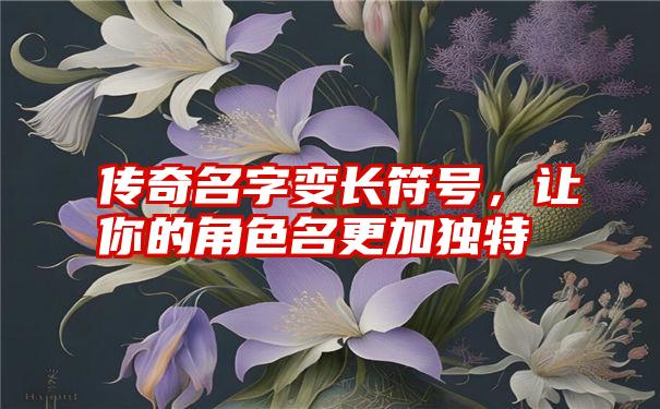 传奇名字变长符号，让你的角色名更加独特