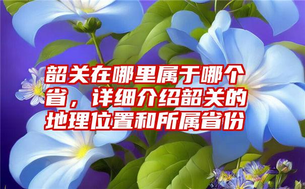 韶关在哪里属于哪个省,详细介绍韶关的地理位置和所属省份
