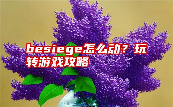 besiege怎么动？玩转游戏攻略