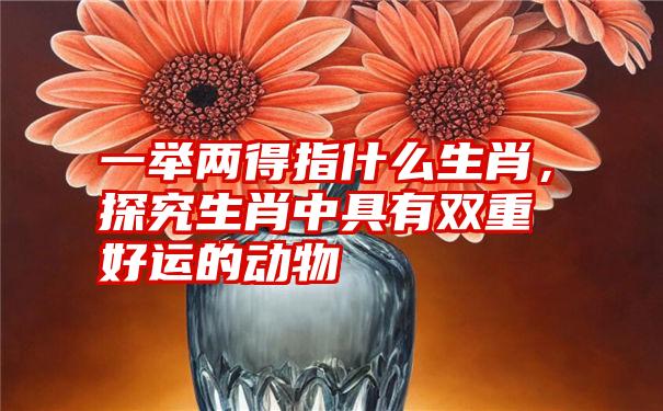 一举两得指什么生肖,探究生肖中具有双重好运的动物