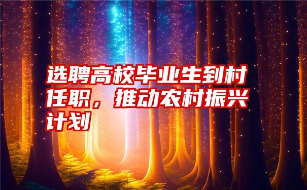 选聘高校毕业生到村任职，推动农村振兴计划