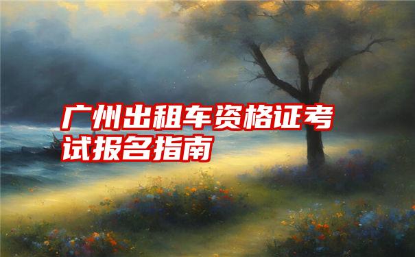 广州出租车资格证考试报名指南