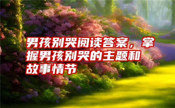 男孩别哭阅读答案,掌握男孩别哭的主题和故事情节