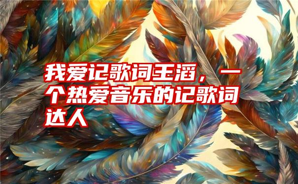 我爱记歌词王滔,一个热爱音乐的记歌词达人