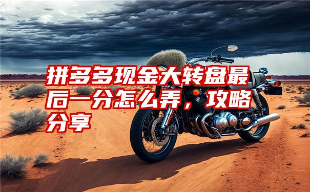 拼多多现金大转盘最后一分怎么弄，攻略分享