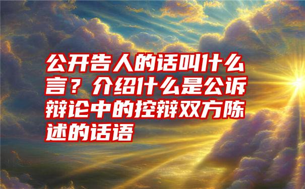 公开告人的话叫什么言？介绍什么是公诉辩论中的控辩双方陈述的话语