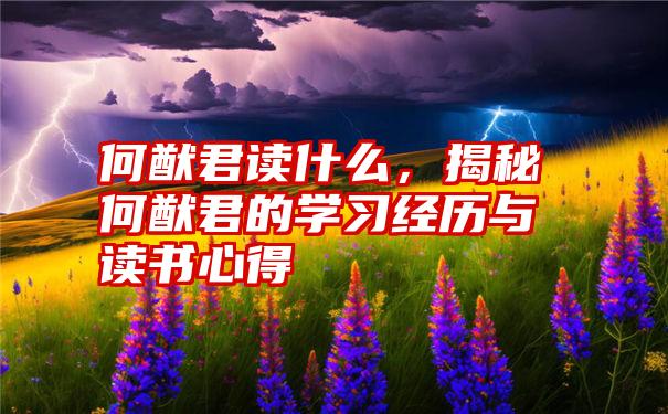 何猷君读什么，揭秘何猷君的学习经历与读书心得