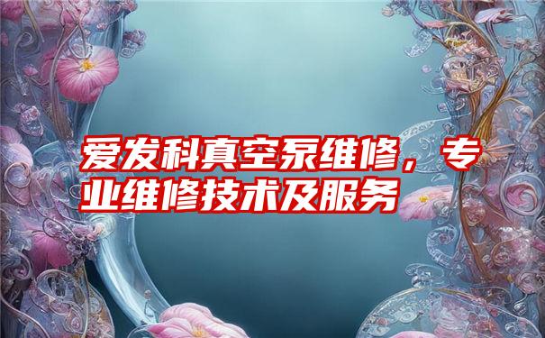 爱发科真空泵维修,专业维修技术及服务