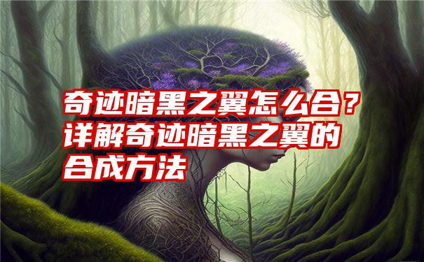 奇迹暗黑之翼怎么合？详解奇迹暗黑之翼的合成方法