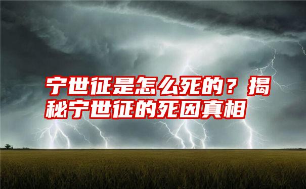 宁世征是怎么死的？揭秘宁世征的死因真相