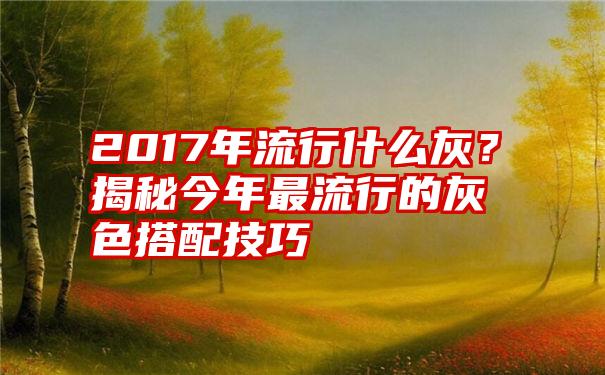 2017年流行什么灰？揭秘今年最流行的灰色搭配技巧