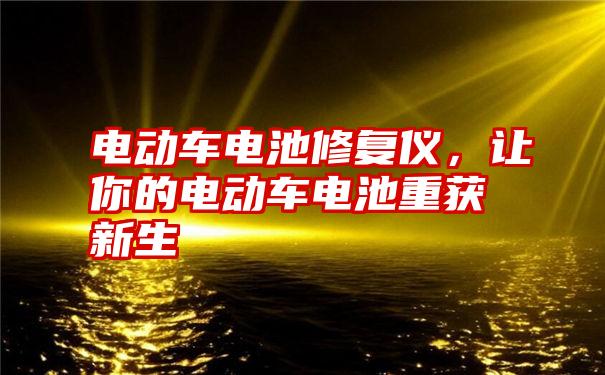 电动车电池修复仪，让你的电动车电池重获新生