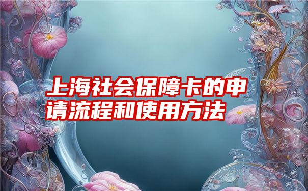 上海社会保障卡的申请流程和使用方法