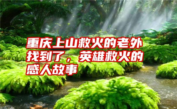 重庆上山救火的老外找到了,英雄救火的感人故事