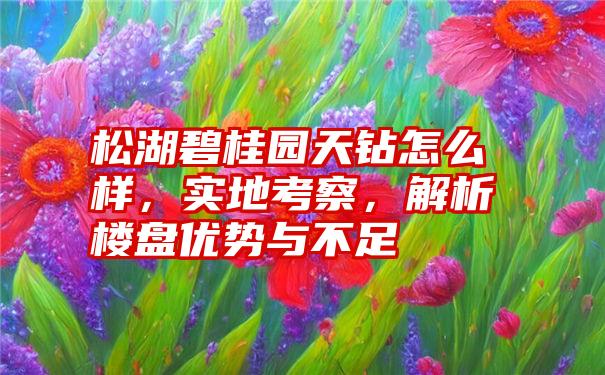 松湖碧桂园天钻怎么样，实地考察，解析楼盘优势与不足