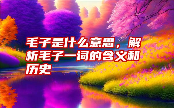 毛子是什么意思，解析毛子一词的含义和历史