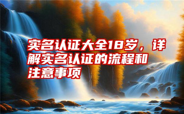 实名认证大全18岁，详解实名认证的流程和注意事项