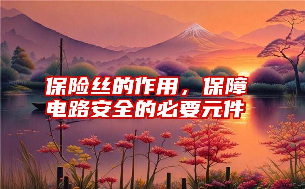 保险丝的作用，保障电路安全的必要元件