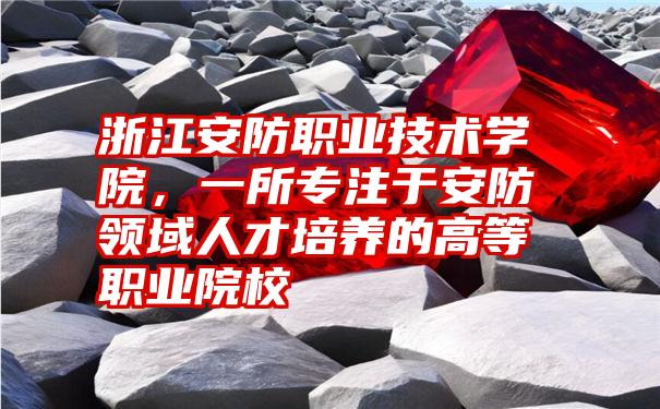 浙江安防职业技术学院，一所专注于安防领域人才培养的高等职业院校