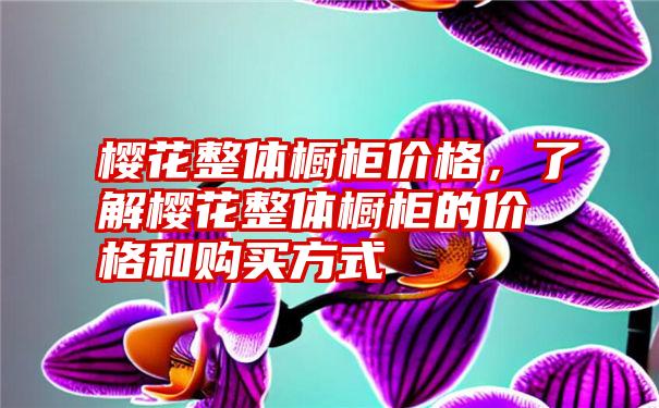 樱花整体橱柜价格，了解樱花整体橱柜的价格和购买方式