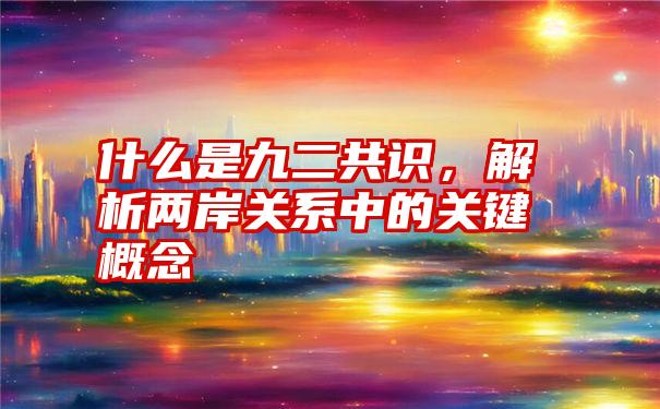 什么是九二共识,解析两岸关系中的关键概念