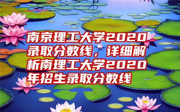 南京理工大学2020录取分数线，详细解析南理工大学2020年招生录取分数线