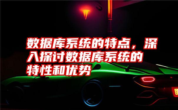 数据库系统的特点，深入探讨数据库系统的特性和优势