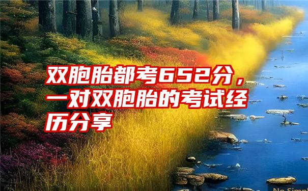 双胞胎都考652分，一对双胞胎的考试经历分享