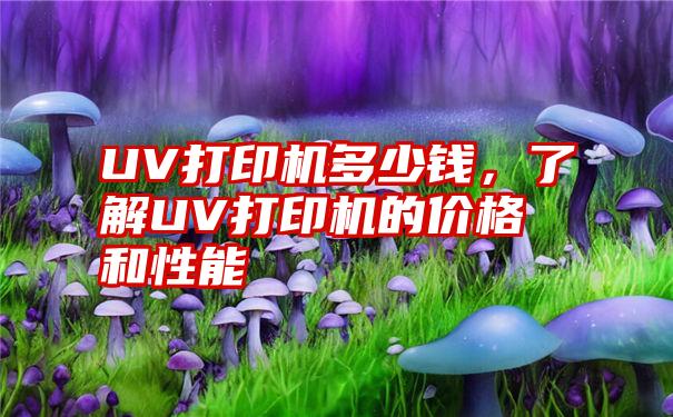 UV打印机多少钱，了解UV打印机的价格和性能