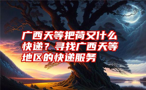 广西天等把荷又什么快递？寻找广西天等地区的快递服务