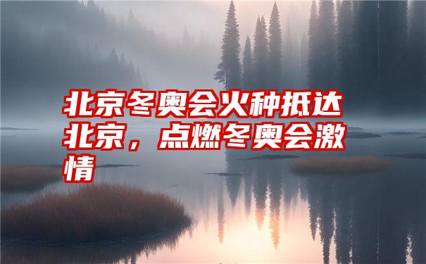 北京冬奥会火种抵达北京，点燃冬奥会激情