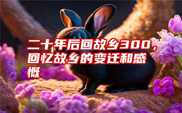 二十年后回故乡300,回忆故乡的变迁和感慨