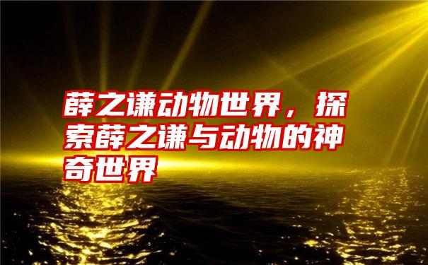 薛之谦动物世界，探索薛之谦与动物的神奇世界