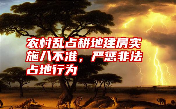 农村乱占耕地建房实施八不准，严惩非法占地行为