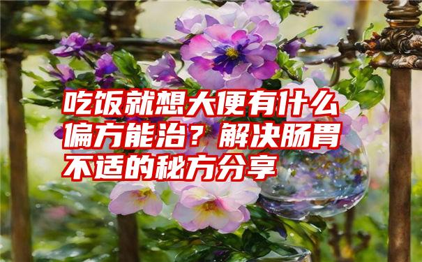 吃饭就想大便有什么偏方能治？解决肠胃不适的秘方分享