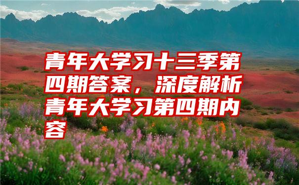 青年大学习十三季第四期答案，深度解析青年大学习第四期内容