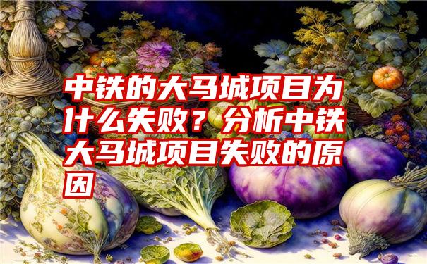 中铁的大马城项目为什么失败？分析中铁大马城项目失败的原因