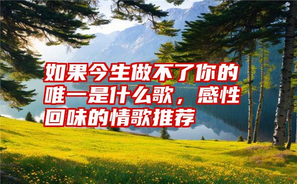 如果今生做不了你的唯一是什么歌,感性回味的情歌推荐