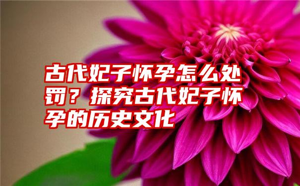 古代妃子怀孕怎么处罚？探究古代妃子怀孕的历史文化