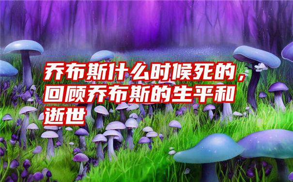 乔布斯什么时候死的，回顾乔布斯的生平和逝世